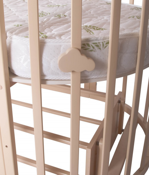 Кроватка-трансформер Лель Декор 17 в 1 с маятником 125*75 (овал) и 75*75 (круг) слон.кость