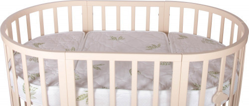 Кроватка-трансформер Лель Декор 17 в 1 с маятником 125*75 (овал) и 75*75 (круг) слон.кость
