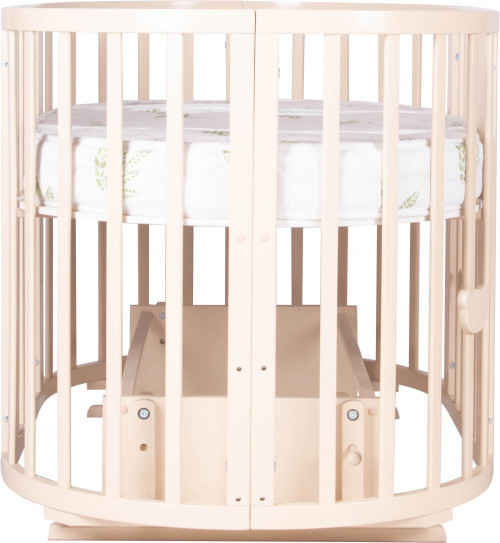 Кроватка-трансформер Лель Декор 17 в 1 с маятником 125*75 (овал) и 75*75 (круг) слон.кость