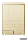 Шкаф Lovely baby ESLA 3-дверный крем/деревянная вставка