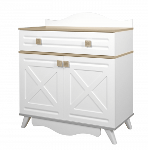 Комод Lovely baby Boni белый деревянные вставки - фото 1