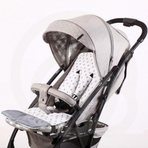 Матрас для коляски Звездочка 84*35 серый/белый 