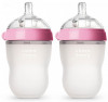 (250TP-EN) Набор бутылочек для кормления COMOTOMO, цвет розовый (250 мл.) Natural Feel Baby Bottle
