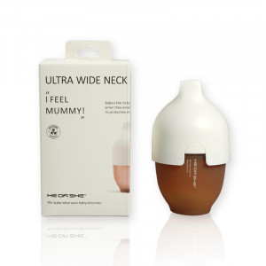 1Детская бутылочка для кормления из силикона с держателем из пропилена и пластика HEORSHE, со сверхшироким горлышком, объемом 160 мл, в комплекте c си