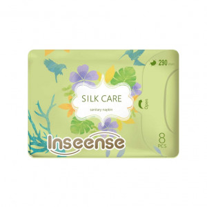 Прокладки женские гигиенические ночные Inseense Silk Care 5 капель 290 мм 8 шт (48) С