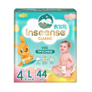 Трусики-подгузники  L (9-14 кг) Inseense Classic V5S 44 шт (изумрудные) (6) - фото 1