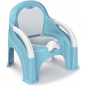 Горшок Kidwick Премьер голубой/белый/белый с белой крышкой