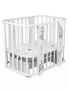 Кроватка-трансформер Indigo Green Line 5 в 1 с маятником 100*70 / 140*70 (закругленный) листочки
