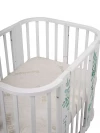 Кроватка-трансформер Indigo Green Line 5 в 1 с маятником 100*70 / 140*70 (закругленный) листочки