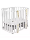 Кроватка-трансформер Indigo Green Line 5 в 1 с маятником 100*70 / 140*70 (закругленный) цветы
