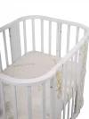 Кроватка-трансформер Indigo Green Line 5 в 1 с маятником 100*70 / 140*70 (закругленный) цветы