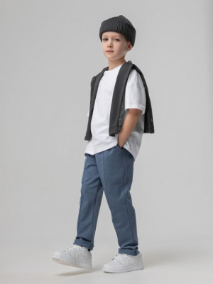 Брюки (Цвет деним, Размер 116-122), 6-411МU - фото 1