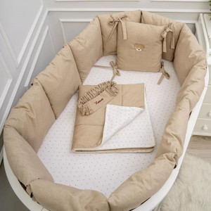 Набор 4 предмета для овальной и прямоугольной кроватки "Сканди ", цвет бежевый, 8001/4 - фото 1