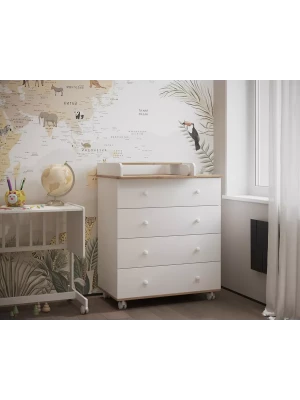 Комод Incanto Nova 800/4 дуб/белый - фото 1