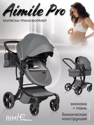 Коляска-трансформер Aimile PRO 2 в 1 Dark Grey 