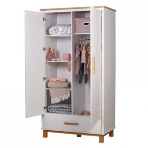 Шкаф Polini kids Simple 3410 2-х дверный белый-дуб крафт золотой