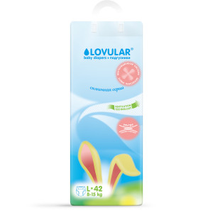 Подгузники LOVULAR Солнечная серия L 8-15кг, 42 шт/уп