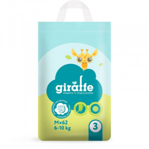 Подгузники LOVULAR GIRAFFE M 6-10кг, 62 шт/уп