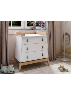 Комод Incanto Luna 800/3 МДФ белый/бук - фото 1