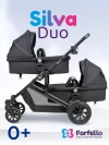 Коляска для двойни Farfello Silva Duo Black
