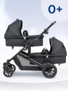 Коляска для двойни Farfello Silva Duo Black