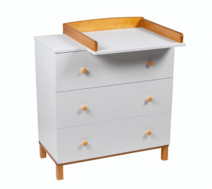 Комод Мой малыш Hans 800/3 белый/бук