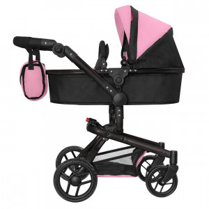 Коляски для кукол 2 в 1 Carrello Fortuna PINK BLACK
