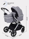 Коляска-трансформер MOWBaby Jasper MB022 3 в 1 Silver Grey