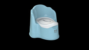 Горшок KidPlast leader голубой/белый с белой крышкой