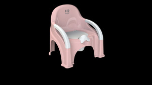 Горшок KidPlast Primo розовый/белый/белый с белой крышкой