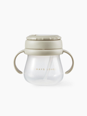 14012, Поильник с трубочкой и ручками 250мл. (olive, 14012)