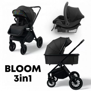 Коляска 3 в 1 Bubago Bloom BG черный - фото 1