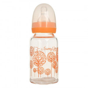Бутылочка для кормления Pituso (стекло) станд горло 120 мл orange 