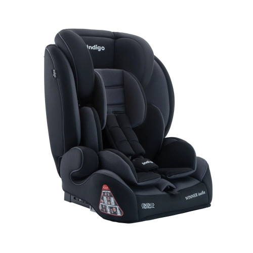 Автокресло Indigo Winner isofix 1/2/3 (9-36 кг) черный серый
