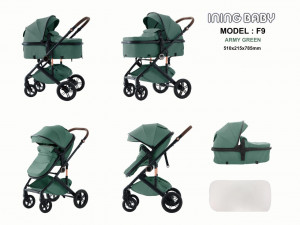 Коляска-трансформер Ining Baby F9 3 в 1 khaki