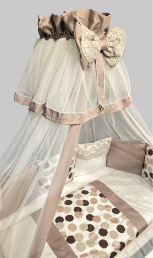 Постельное белье 52 бежевый горошек 